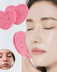 20/50Pcs Heart Natural Wood Pulp Sponge Cellulose Compress