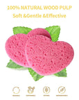 20/50Pcs Heart Natural Wood Pulp Sponge Cellulose Compress