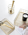 Metal Iron Makeup Pen Storage Basket Office Desktop