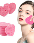 20/50Pcs Heart Natural Wood Pulp Sponge Cellulose Compress