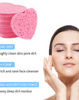 20/50Pcs Heart Natural Wood Pulp Sponge Cellulose Compress